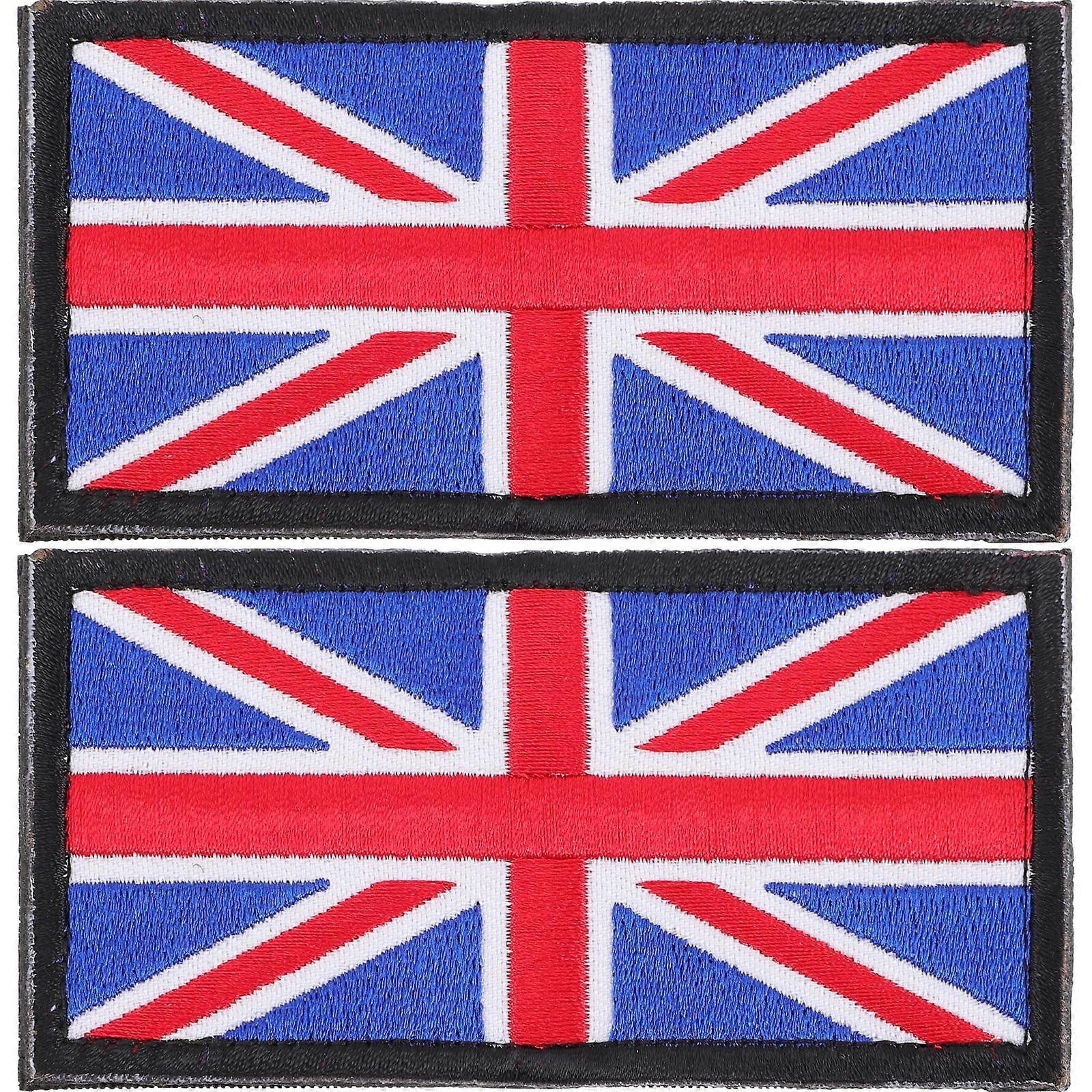 2Pcs United Kingdom Flag Patch Delicate Embroidery Patch National Flag Patch Iron on Patch for Bag