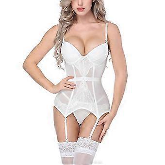 Women Strappy Sexy Lace Bra Intimate Panty Bodysuit Lace Pyjamas Nightdress Thong Nightwear Belts Sleepwear 2-Piece Suit One Size