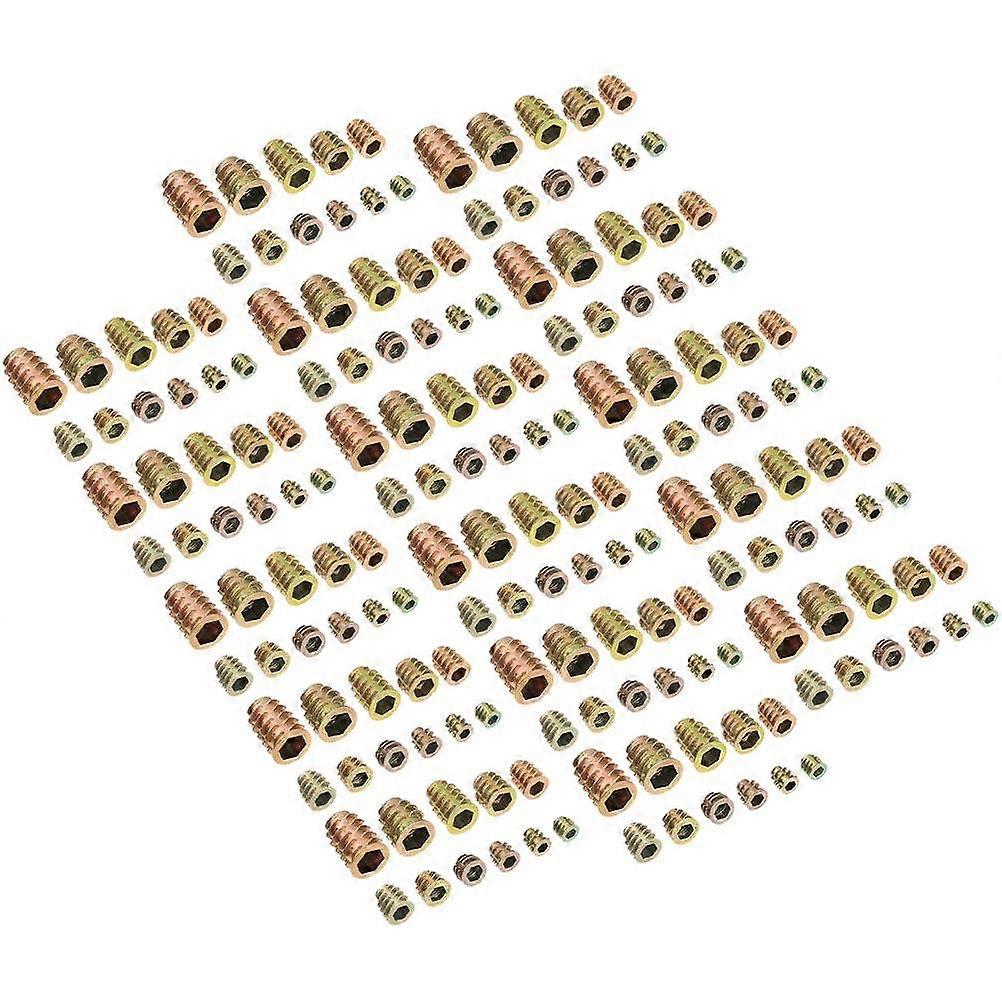 230pcs Creative Threaded Insert T-nuts Hex Drive Head Internal Threads Nuts