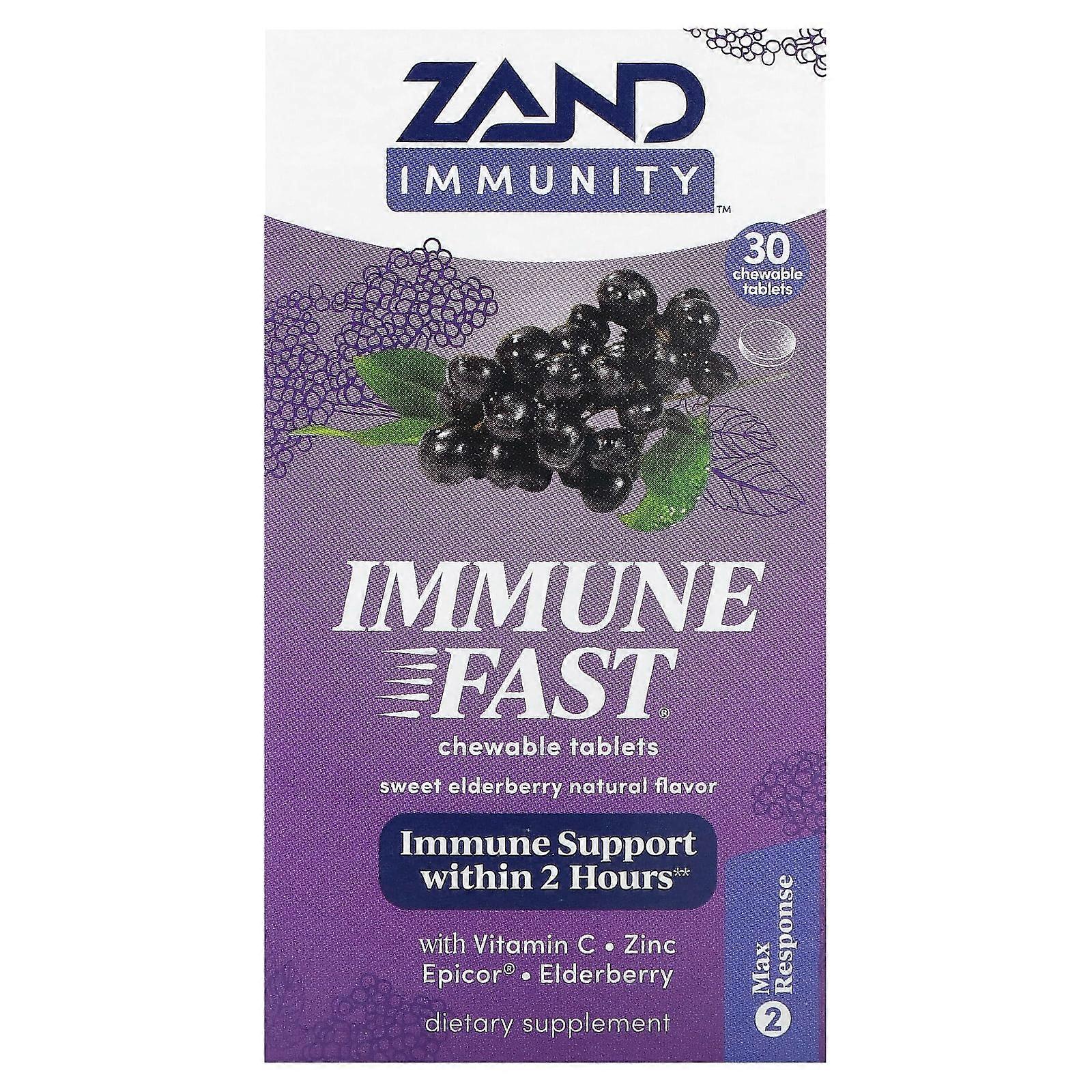 Zand, Immune Fast, Sweet Elderberry, 30 Chewable Tablets