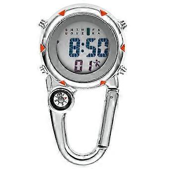Reloj digital con mosquetón de clip, reloj deportivo luminoso para senderismo y montañismo.