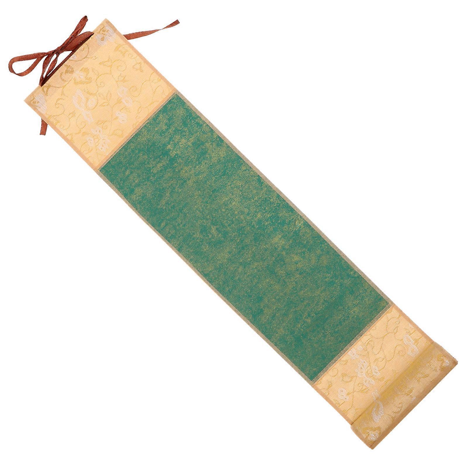 Durable Green Calligraphy Scroll for Calligraphy with Cloth and Paper