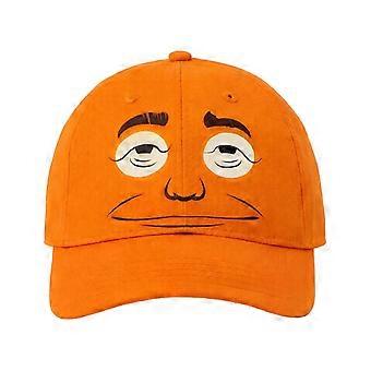 Expressionless Orange Face Golf Hat Extended Brim Adjustable Fit Baseball Cap Cartoon Design Casual Outdoor Hat KAESI