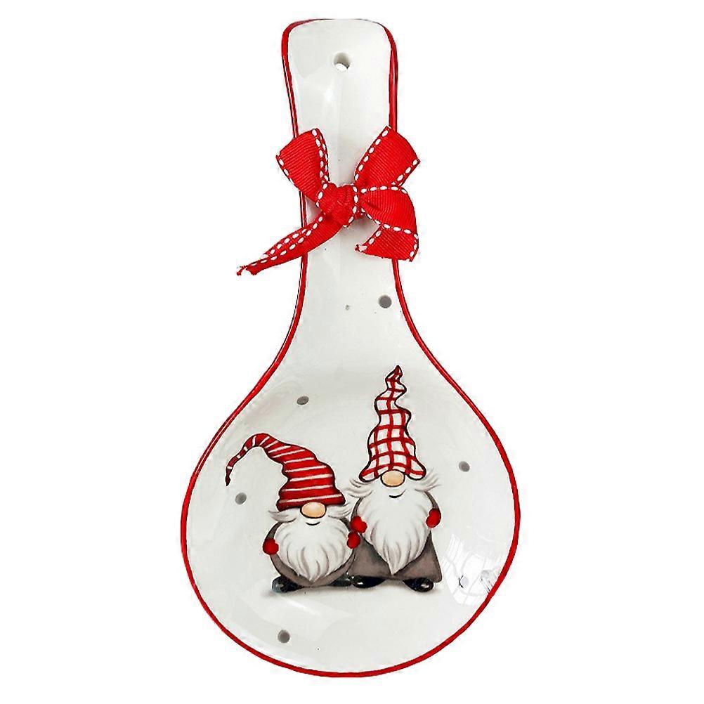 Spoon Shaped Chopstick Rest Ceramic Holder for Storage Use