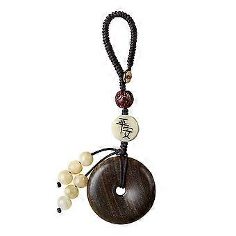Green Sandalwood Keychain Pendant for Decor Antique Style Key Hanging Ornament