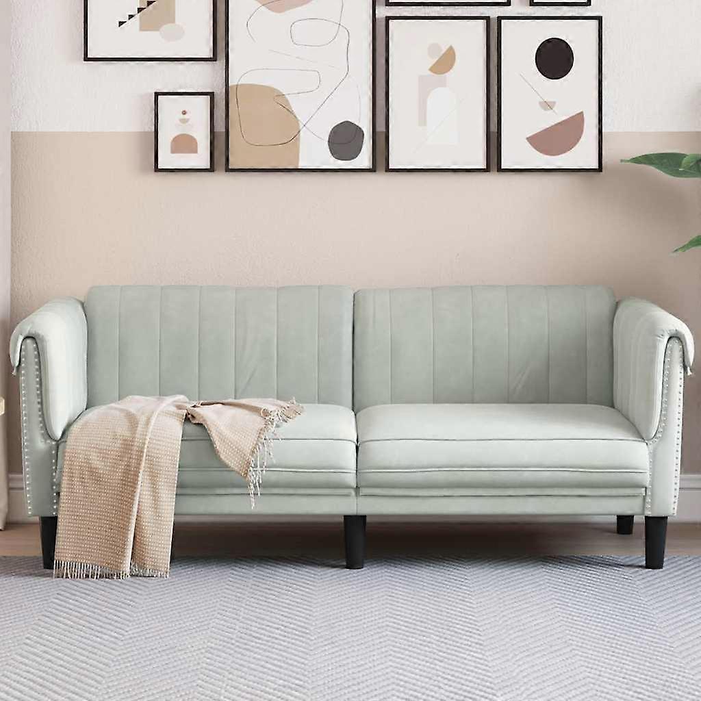 Sofa 2-Sitzer Hellgrau Samt, SKU: 372575