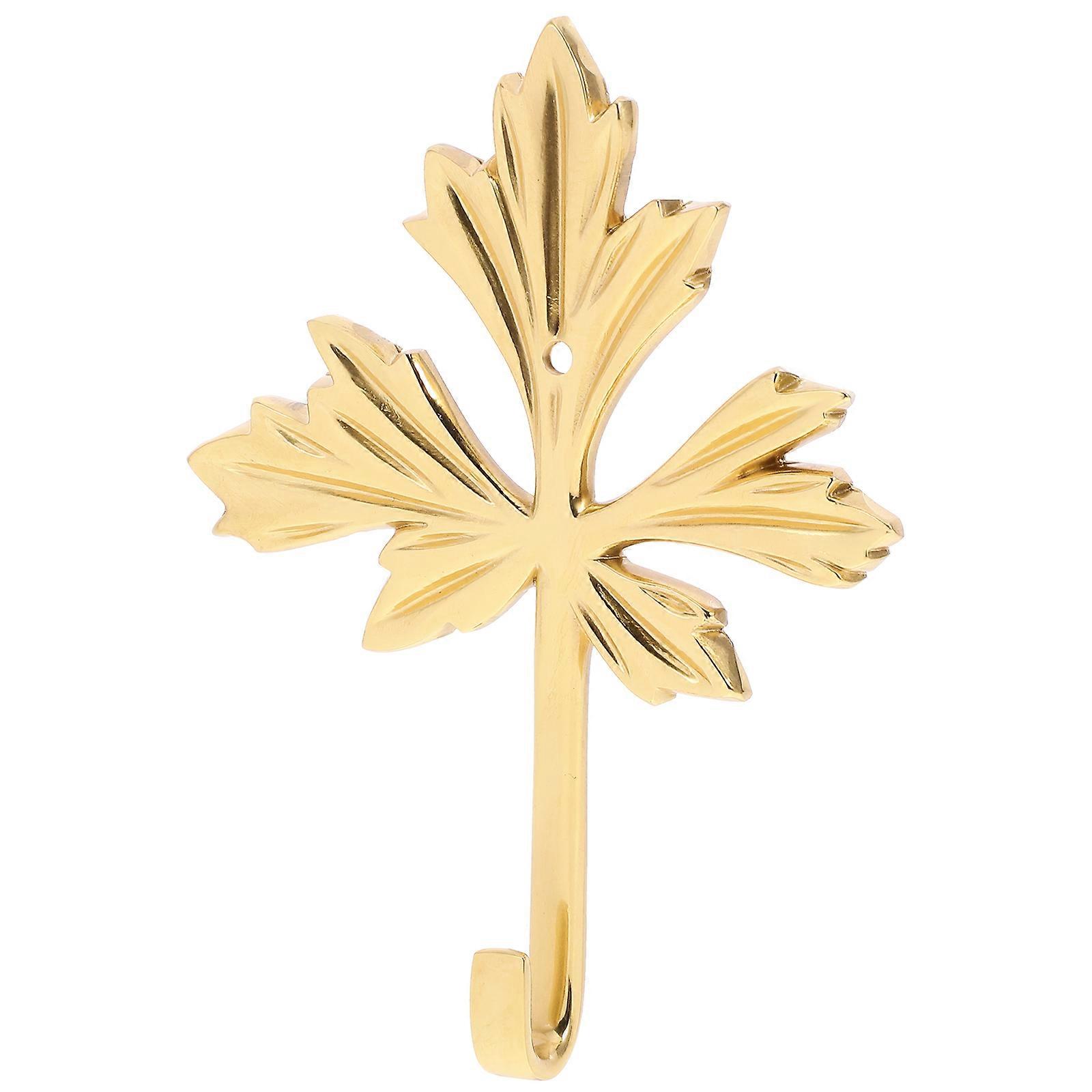Brass Coat Hanger Wall Hook Maple Leaf Design for Bathroom Use