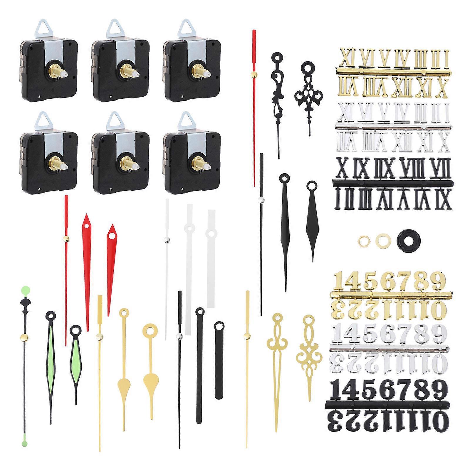6 Sets DIY Clock Movement Replacing Clock Pointer Practical Clock Movement Number