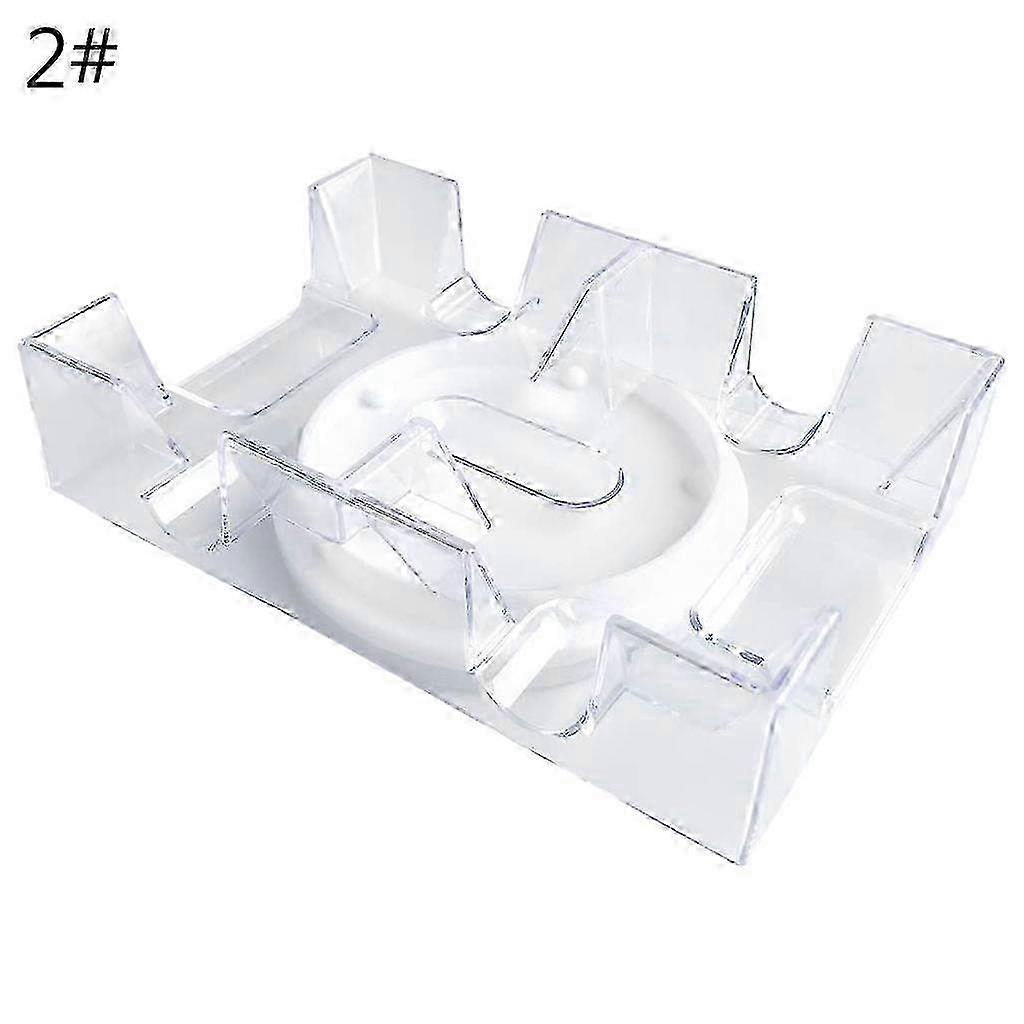 6 deck rotating holder for card games with clear base