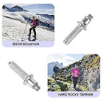 6 STÜCKE Alpenstock Zubehör Austauschbare Alpenstock Rutenspitze aus Kohlenstoffstahl (Silber)