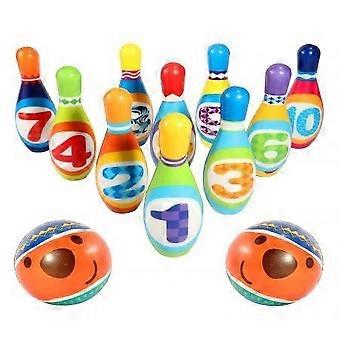 10 Multicolor Soft Foam Bowling Pins Set for Kids - Safe, Educational, Fun Bowling Game with 2 Soft Balls