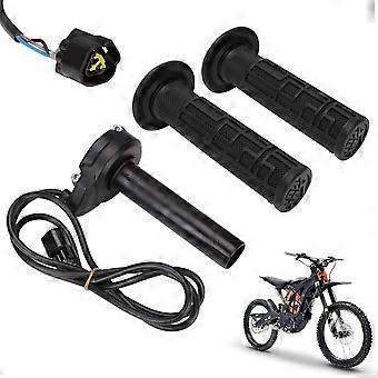 Sur Ron Throttle Tube Assembly + Grips Set, Electric Throttle 7/822mm Motorcycle Handlebar Grip Bundle Compatible with Sur Ron Light Bee X and S Elect