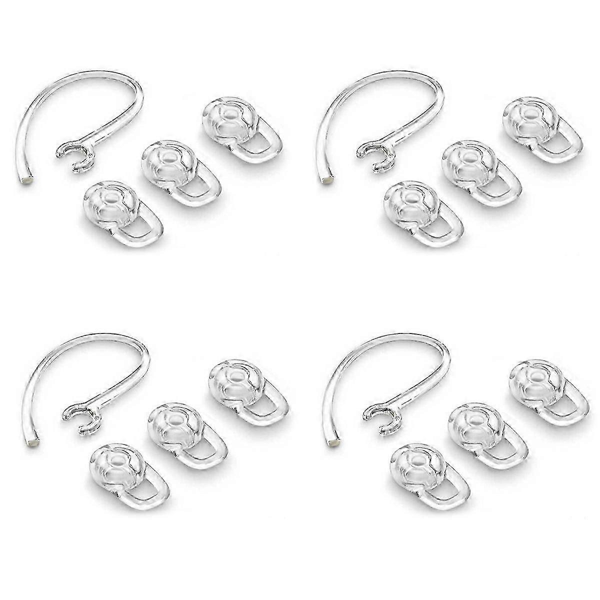 Soft Silicone Ear Hooks with 12 Ear Caps, Ergonomic Secure Fit for Earbuds, Compatible with 925 975