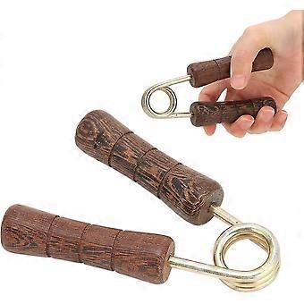 Hand Grip Strengthener Wood Grip Strength Trainer Wrist Forearm Hand Exerciser Home Gymbrown)1pcs