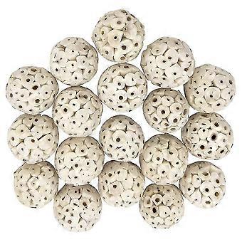 Conjunto de 18 brinquedos para forrageamento de pássaros, bolas de Sola Atta, brinquedos para mastigar e afiar as garras de papagaios, bolas pequenas para mastigar.