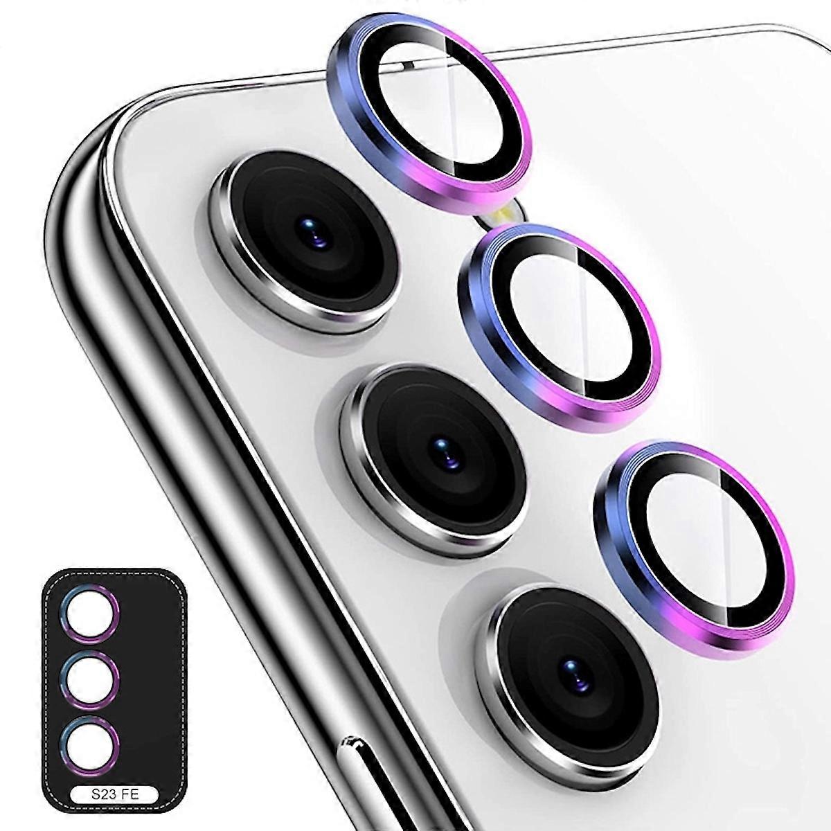 For Samsung Galaxy S23 FE 5G Aluminum Ring Camera + H9 Tempered Glass Film