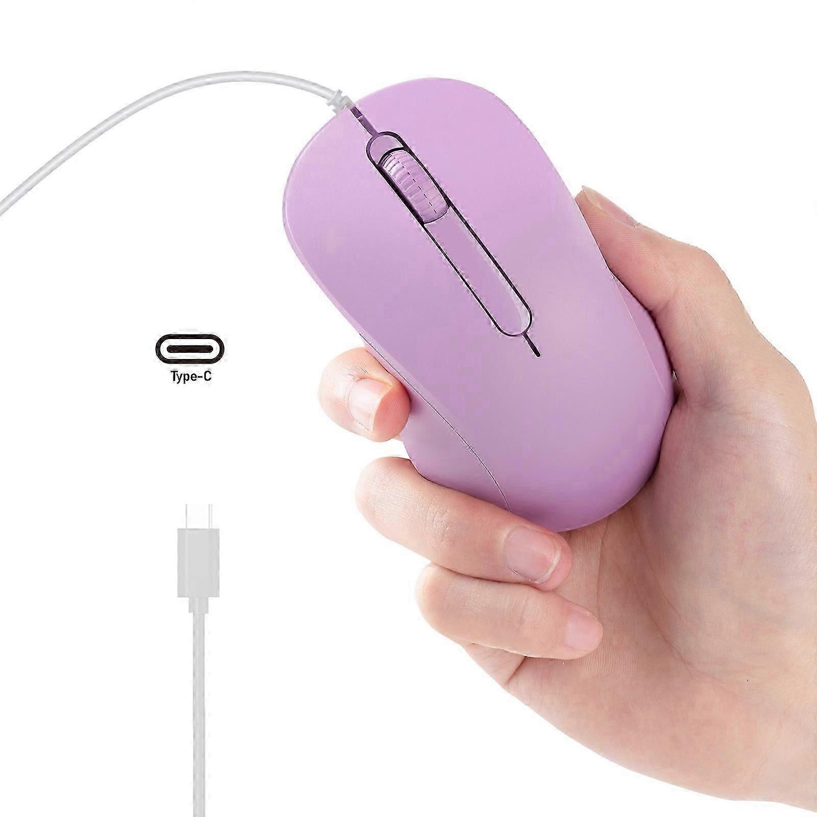 USB C Wired Mouse Silent Click 1000DPI Type-C Mousecompatible with