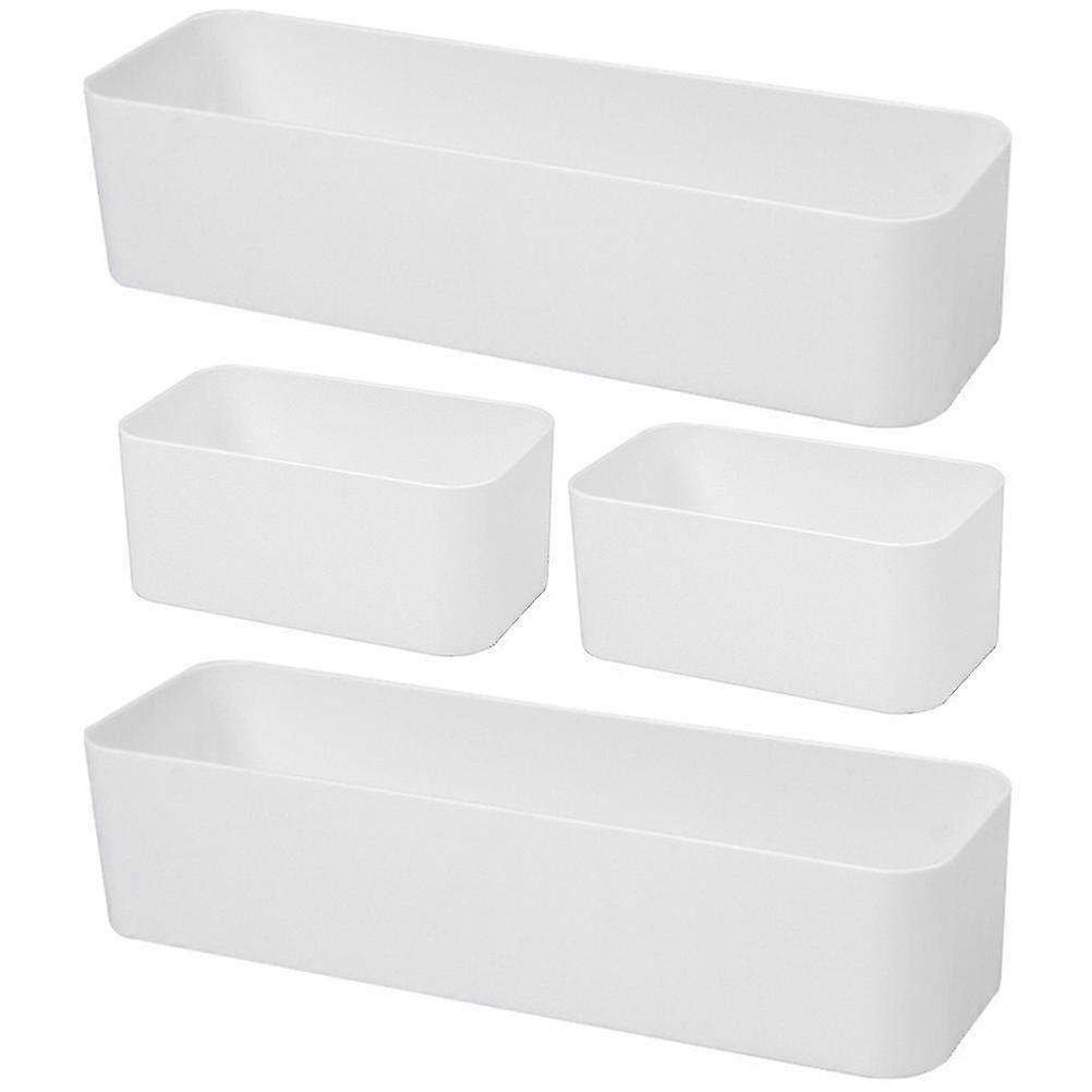4pcs Punch Free Storage Boxes TV Controller Containers Cellphone Wall Holder