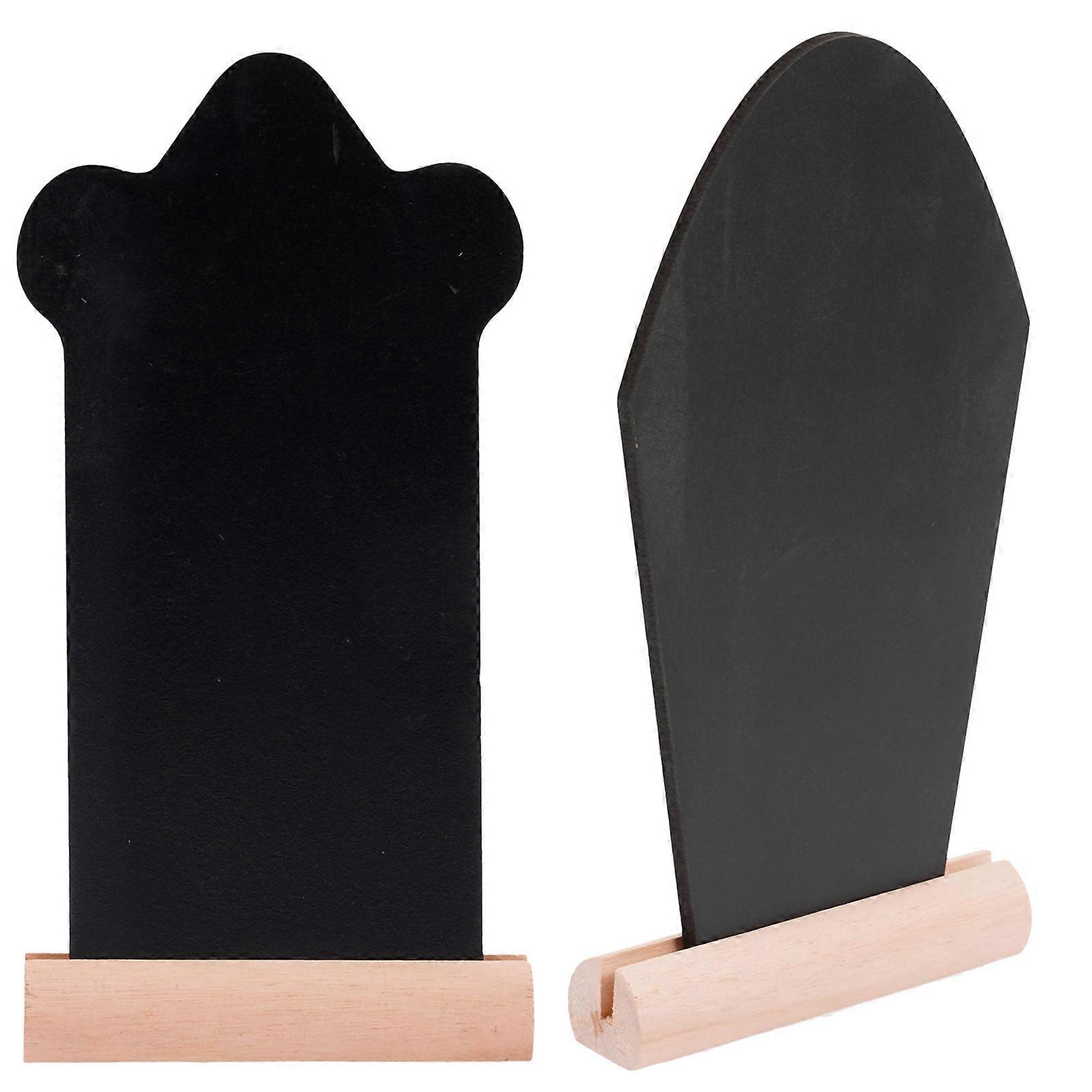 2pcs Easter Tombstone Double-sided Blackboard Ornaments Tombstone with Socket