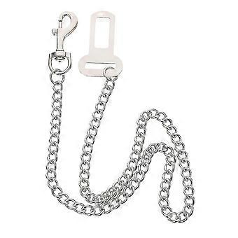 60cm Durable Stainless Steel Pet Car Safe Seat Belt Vehicle Travel Dog Harness Chain Car Safety Restraint-yy1