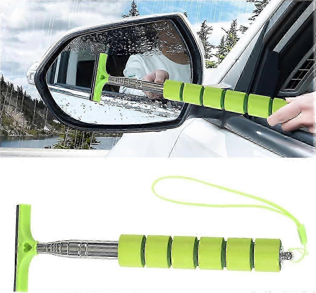 Car Side Mirror Squeegee,Retractable Small Auto Window Squeegee Cleaner, (Green) SU