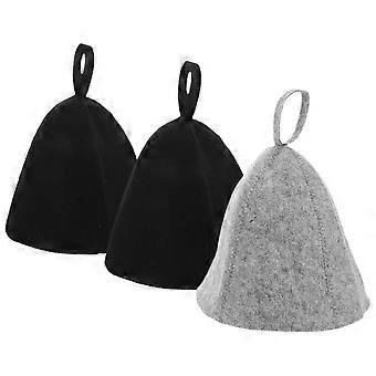 3pcs Felt Sauna Cap: Bath Hat For Men And Women Russian Banya Cap Heat Therapy Hat Comfortable And Breathable For Sauna And Bathing