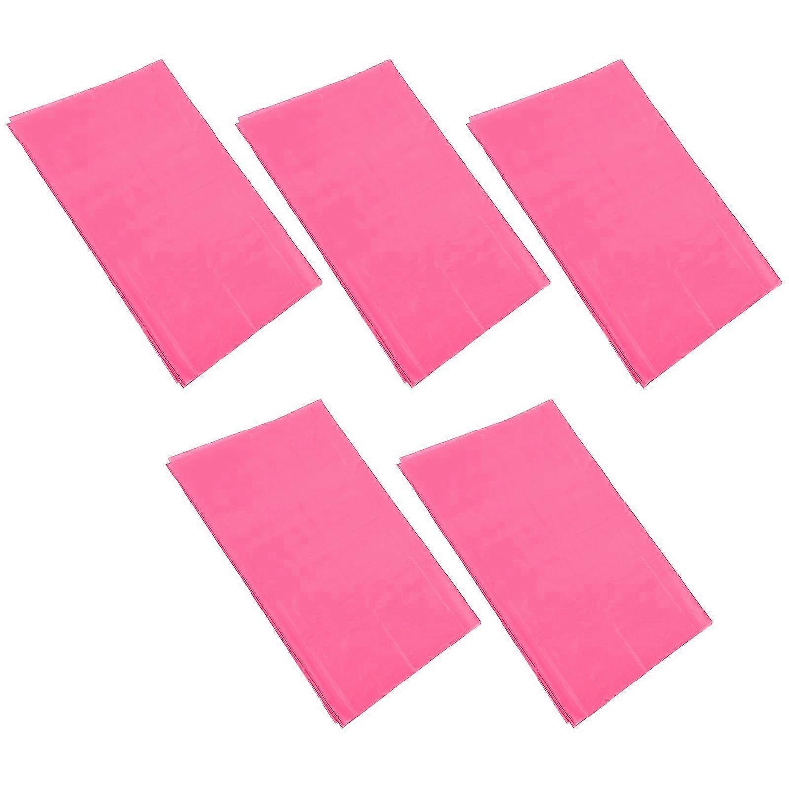 Rosy Rectangular Plastic Tablecloths for Birthday Party 10Pcs Disposable Covers