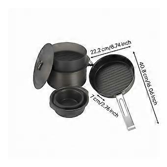Cookware Set with Detachable Handle Space-Saving Camping Pots and Pans Nonstick