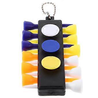 Tee Caddy Keeper 12 Tees 2 Ball Markers Divot Tool Pencil Set avec porte-clés