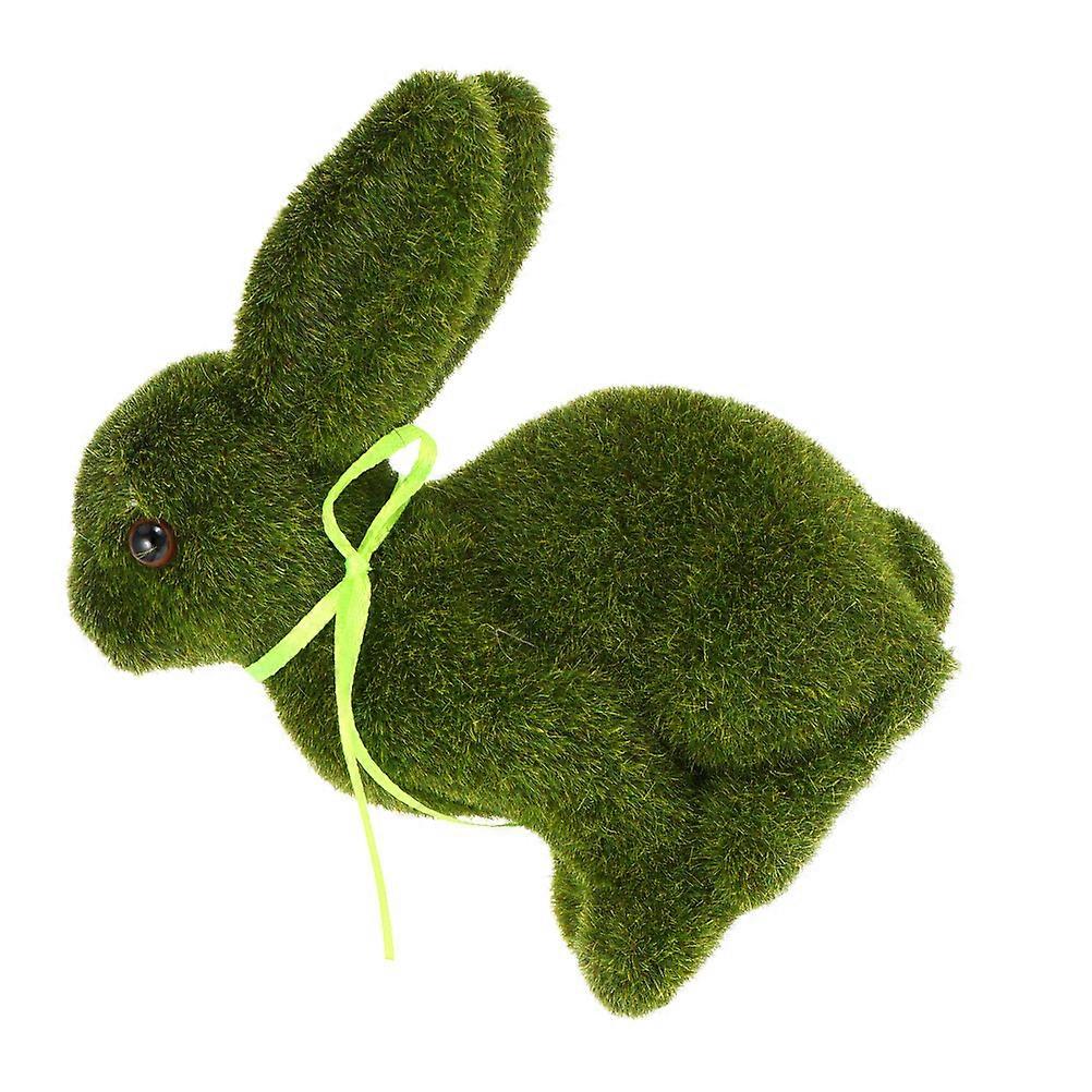 3Pcs Adorable Easter Flocked Rabbit Creative Bunny Statue Rabbit Figurine