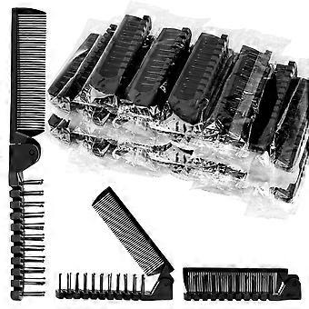 Travel Folding Comb with Dual Teeth Density, Individually Wrapped Compact Hair Brush for Men and Women