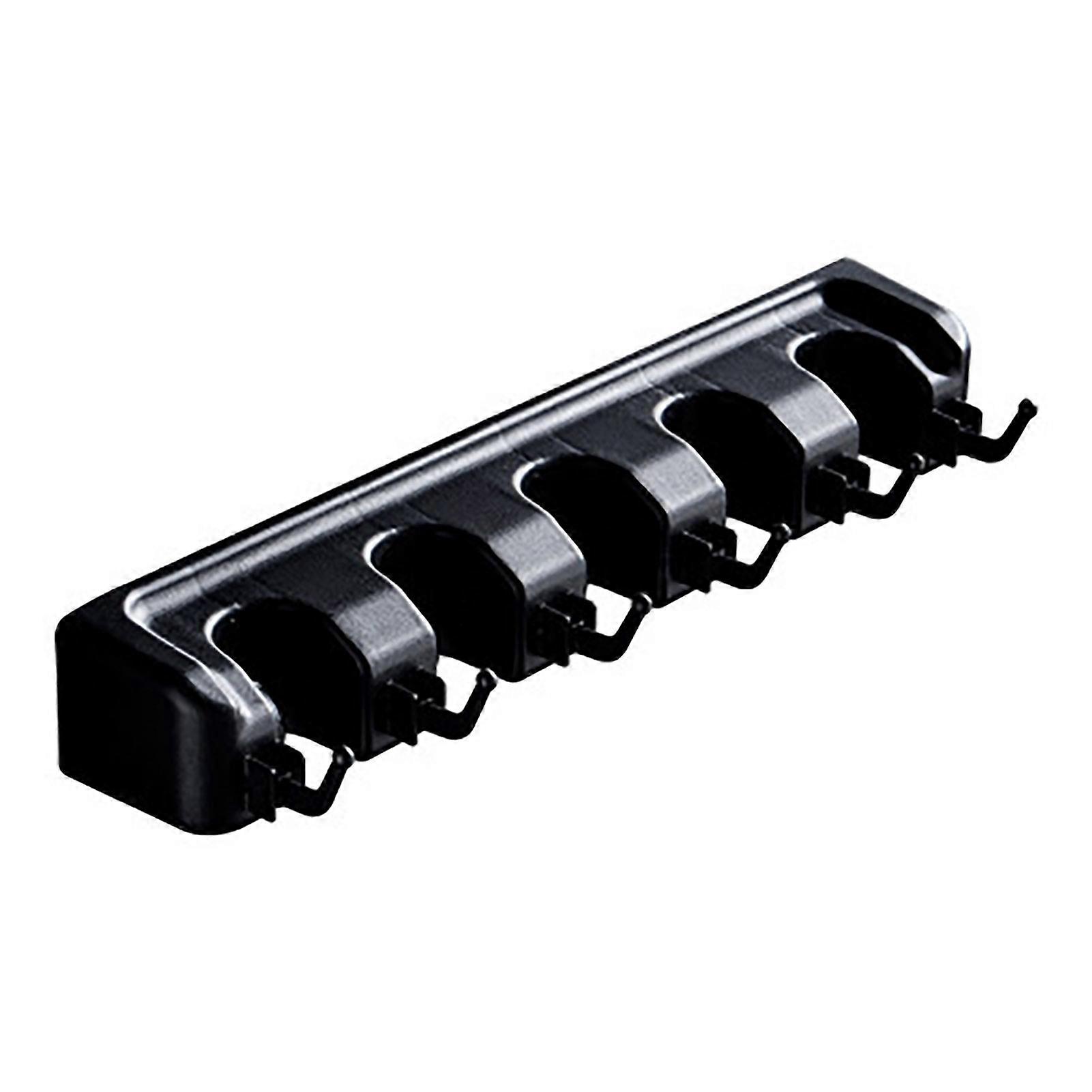 Broom Holder with 6 Hooks for Wall Mounted Storage
