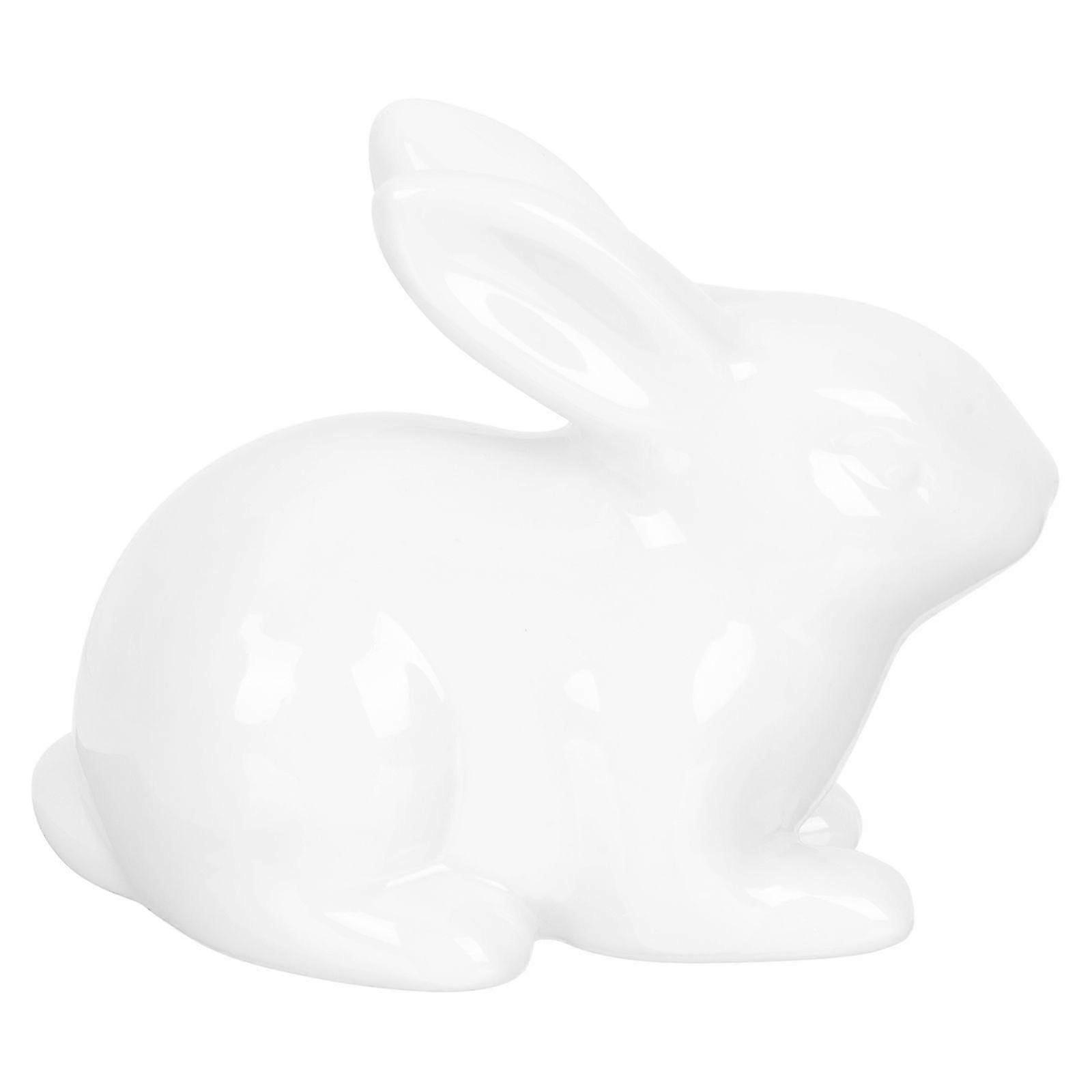 Exquisite Rabbit Statue Desktop Adornment Ceramic Rabbit Easter Adornment