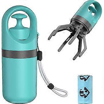 Dog Poop Scooper, 2 in 1 Portable Sanitary Waste Pick Up for Dog and Cat with Built-in Poop Bag Disp