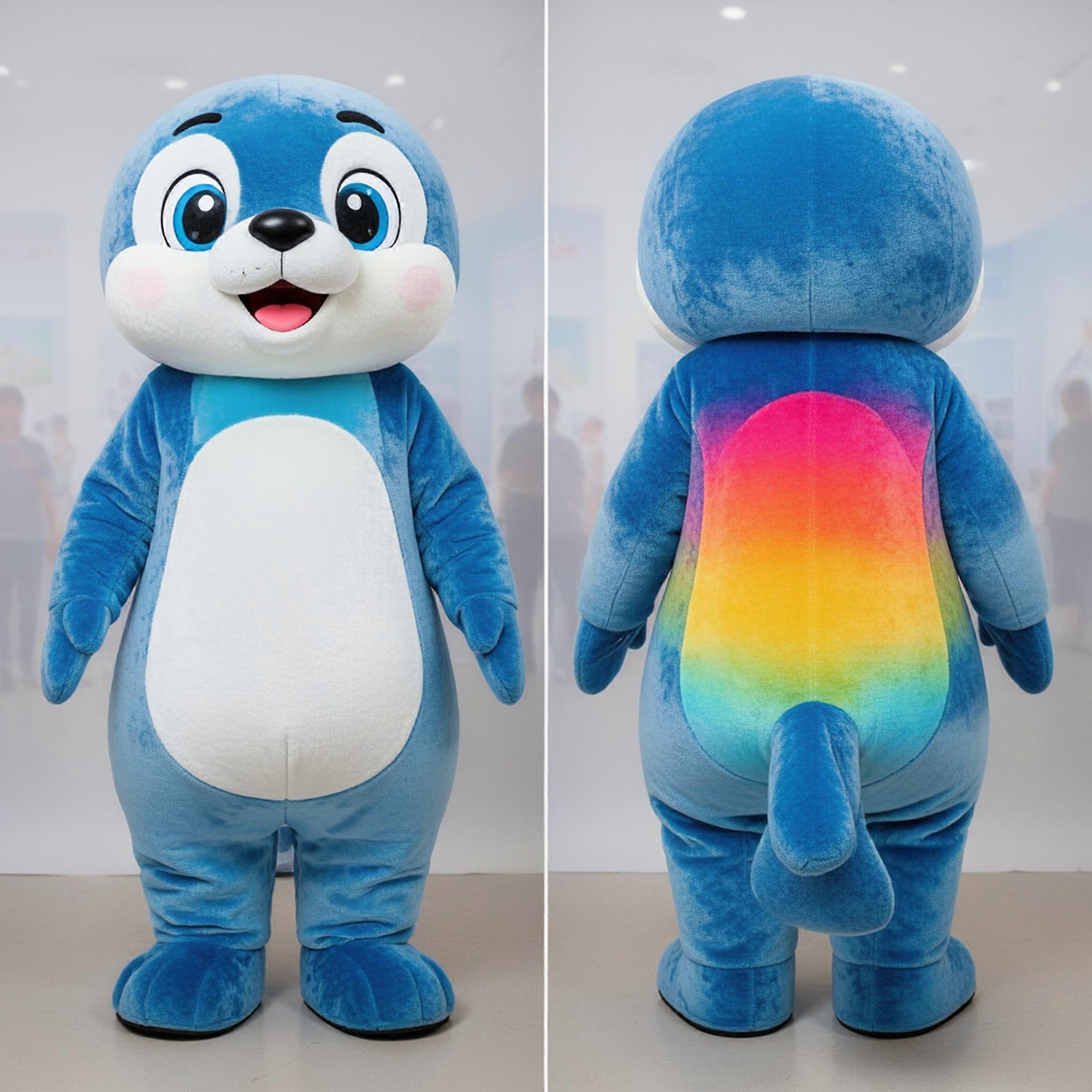MASTICOT Azure Blue Playful Seal Mascot