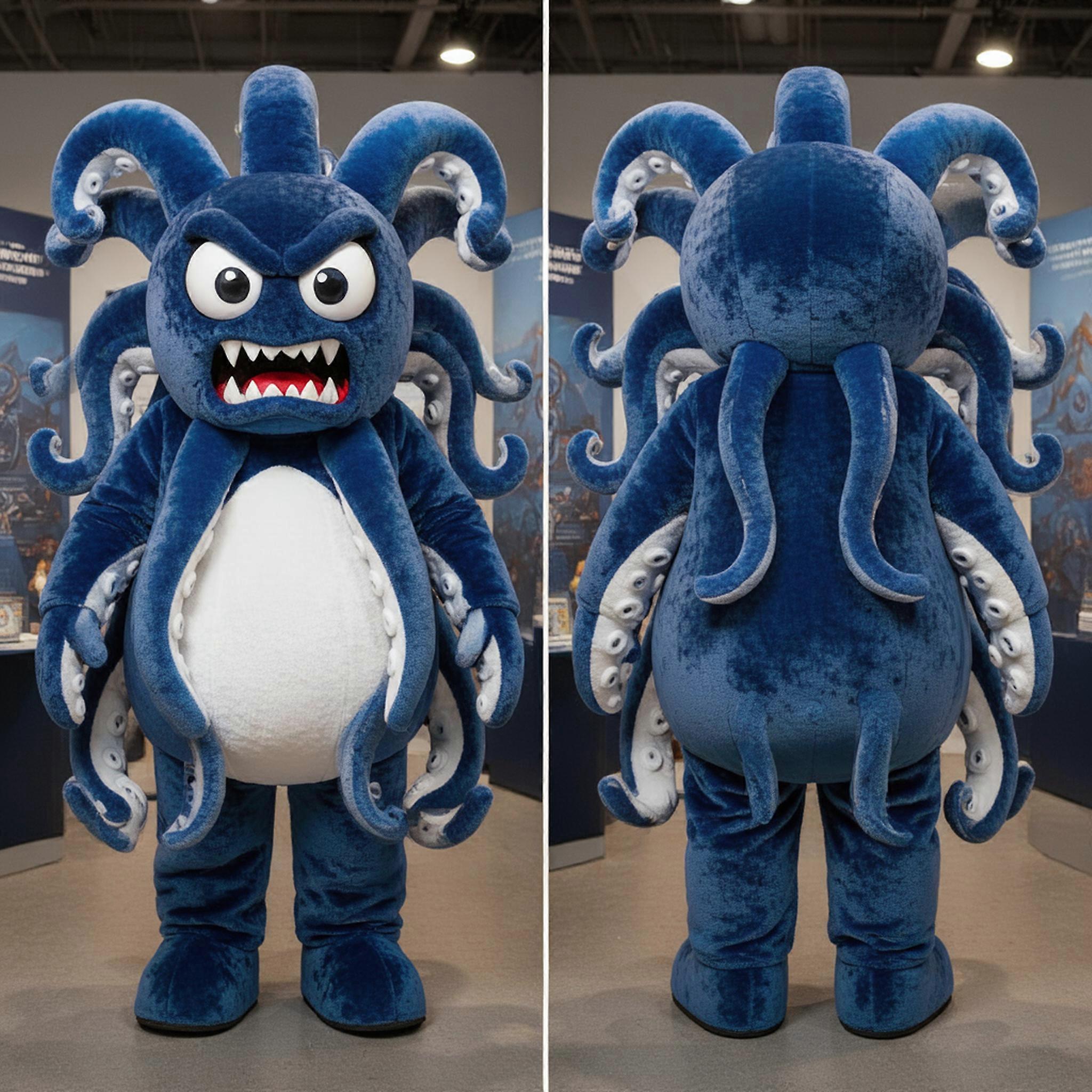 MASTICOT Navy Blue Cartoon Medusa Mascot