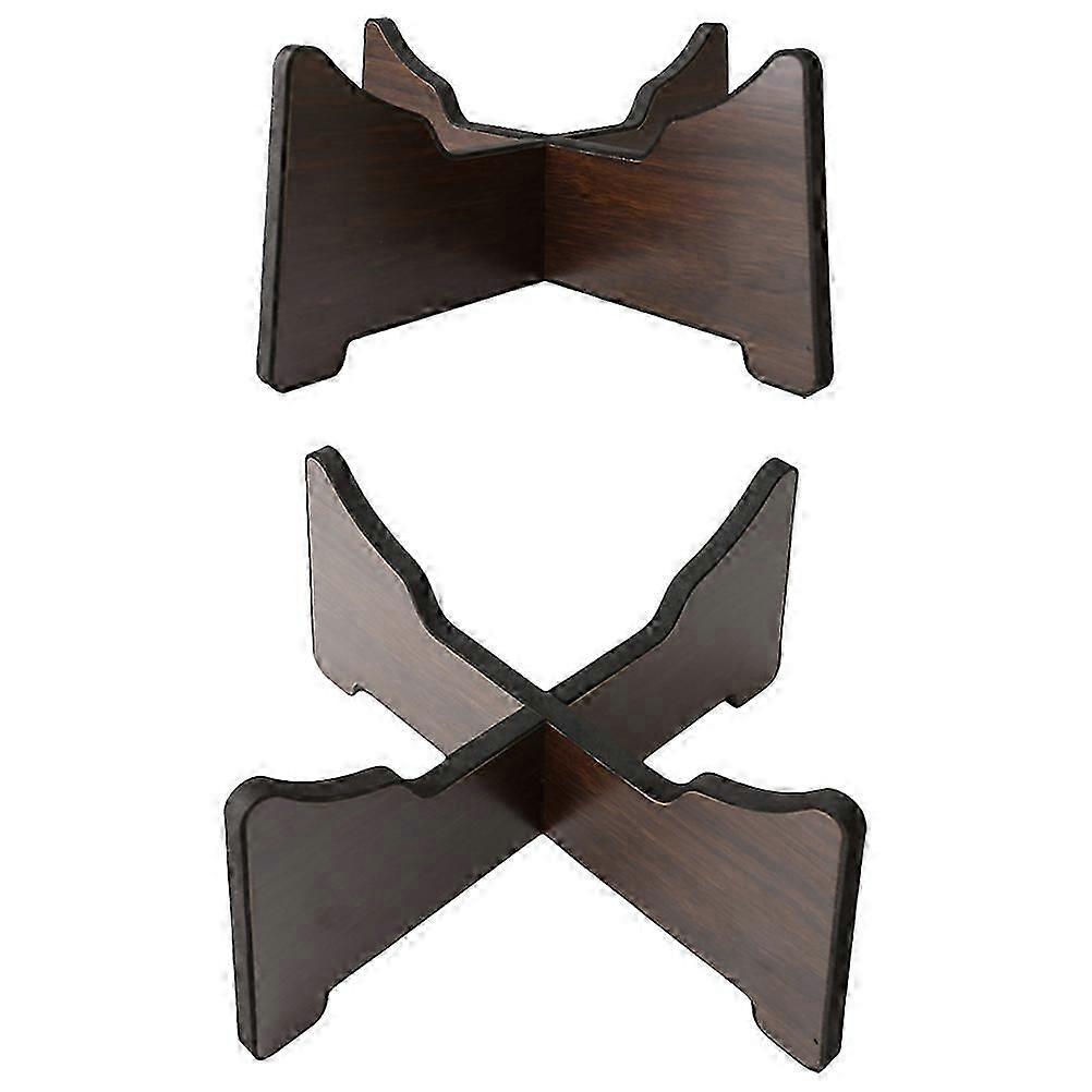 Dark Brown Tongue Drum Stand with Adjustable Support for Performance