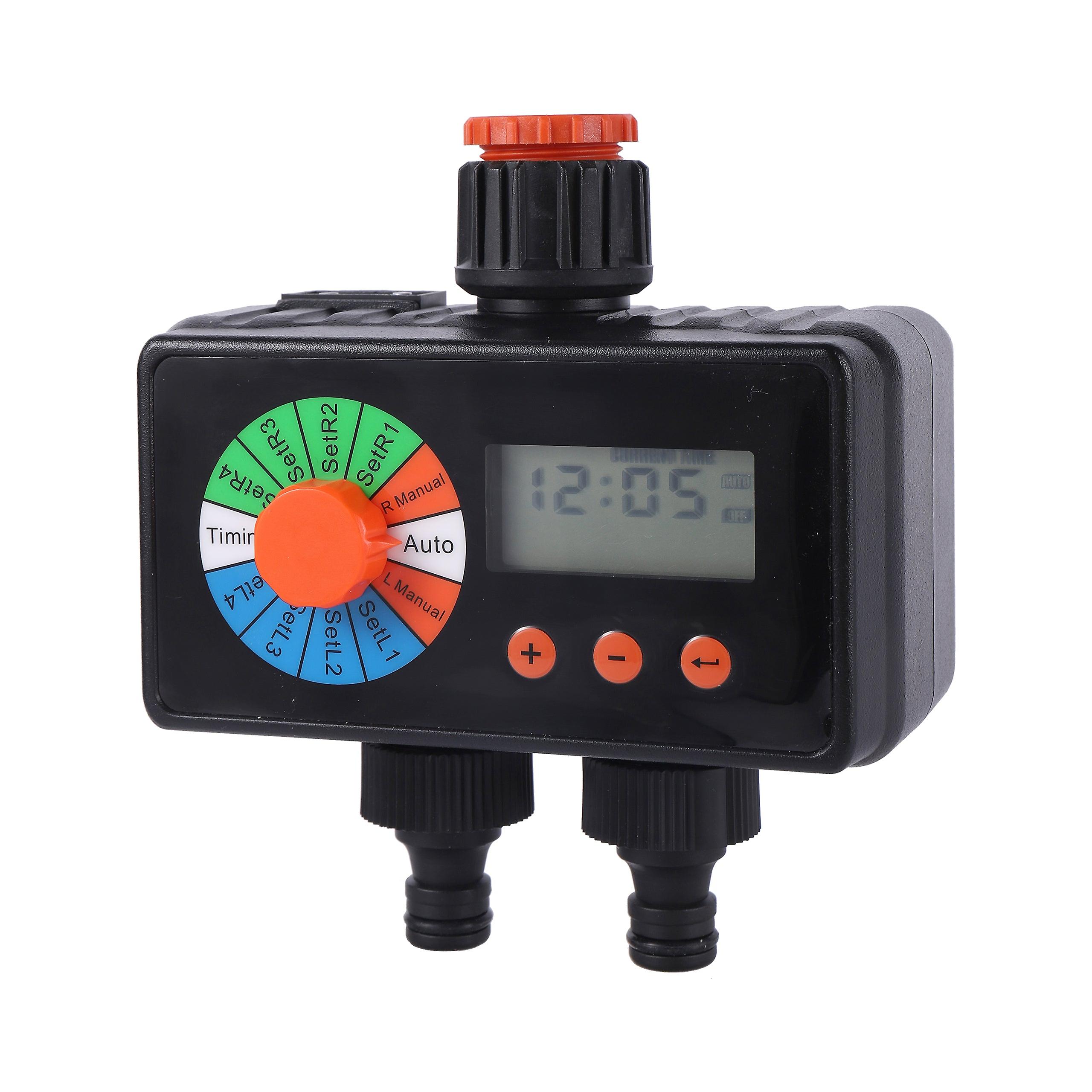 Intelligent Two Outlet Rain Sensor Water Timer Garden Irrigation Automatic Electronic Watering Controller