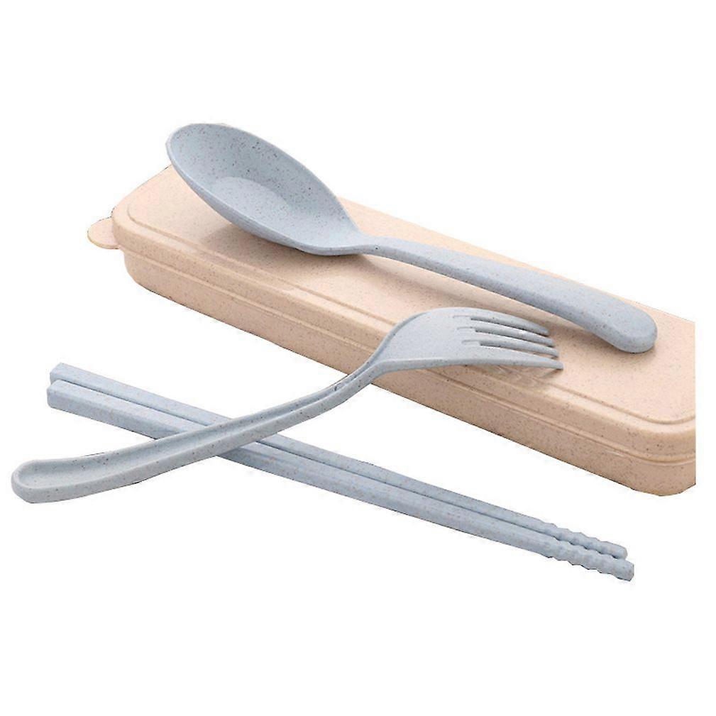 3pcs Cutlery Set Tableware Flatware Fork Knife Chopsticks Wheat Fiber