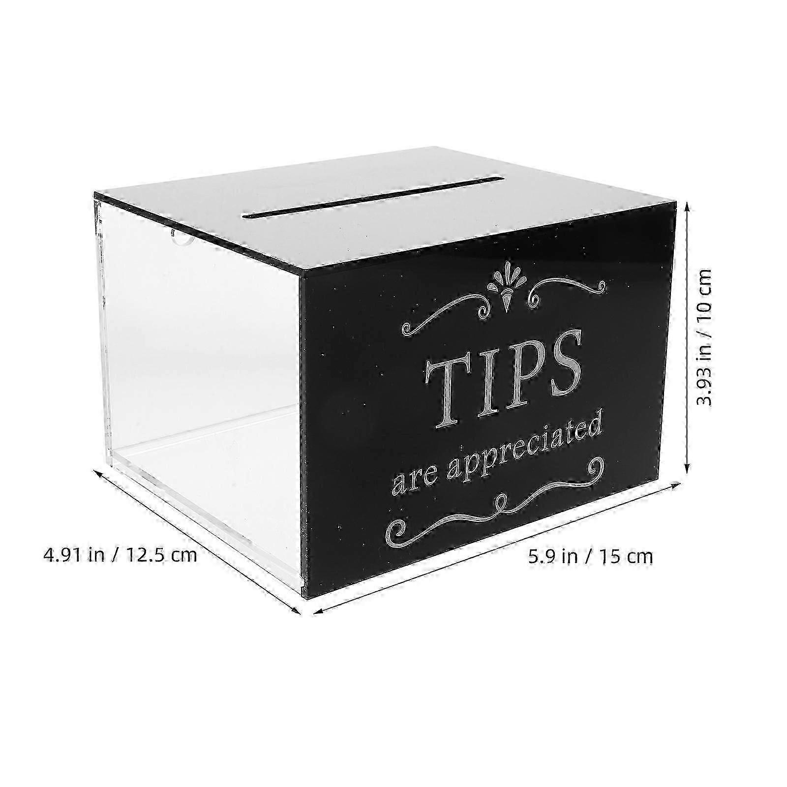 Acrylic Tip Collection Box compatible with Bars with Lock Donation Storage Box