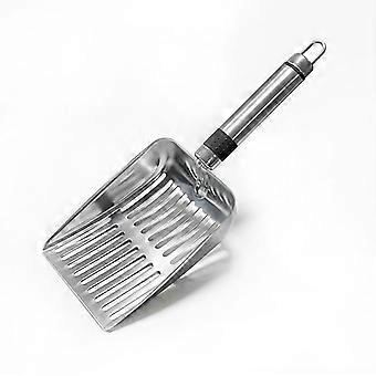 Stainless steel cat litter scoop, pet poop scoop, household reptile scoop, cat and dog poop scoop, large beach scoop, model A - steel scoop665
