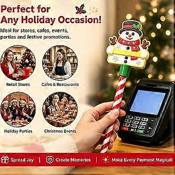 Różdżka do płatności świątecznych, karta kredytowa, magiczna różdżka, świąteczna rekwizyt do kasy, akcesorium do płatności Mikołaja, dekoracja na zakupy świąteczne