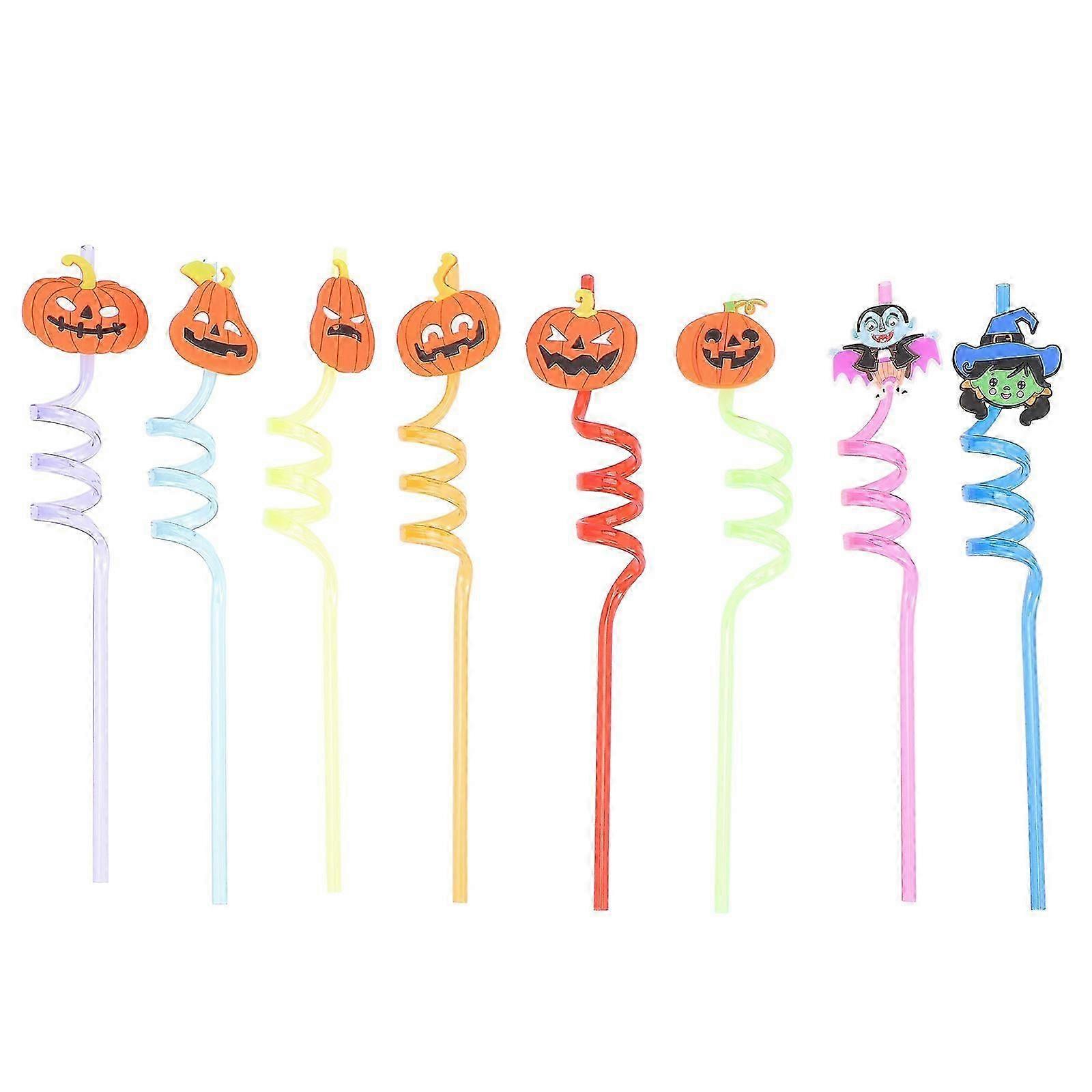 Halloween Theme Reusable Drinking Straws 24Pcs for Home Use