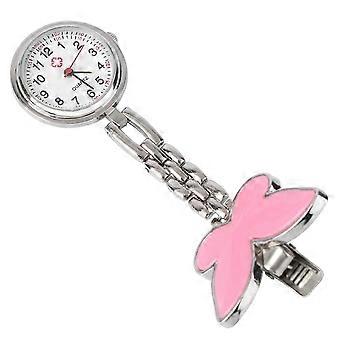 Nurse Pocket Watch, Metal, Pink, Portable, Daily Waterproof, Attachable to Clothes or Stethoscope, for Nurses and Doctors, 1 Pack