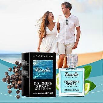 2 flaconi di colonia blu, profumo fresco e leggero, a lunga durata, per tutti i giorni e per occasioni speciali.