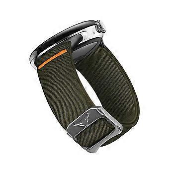Stretchy Nylon Band for Pixel Watch 3 45mm, Breathable Adjustable Loop with Steel Connector Buckle (Army Green)