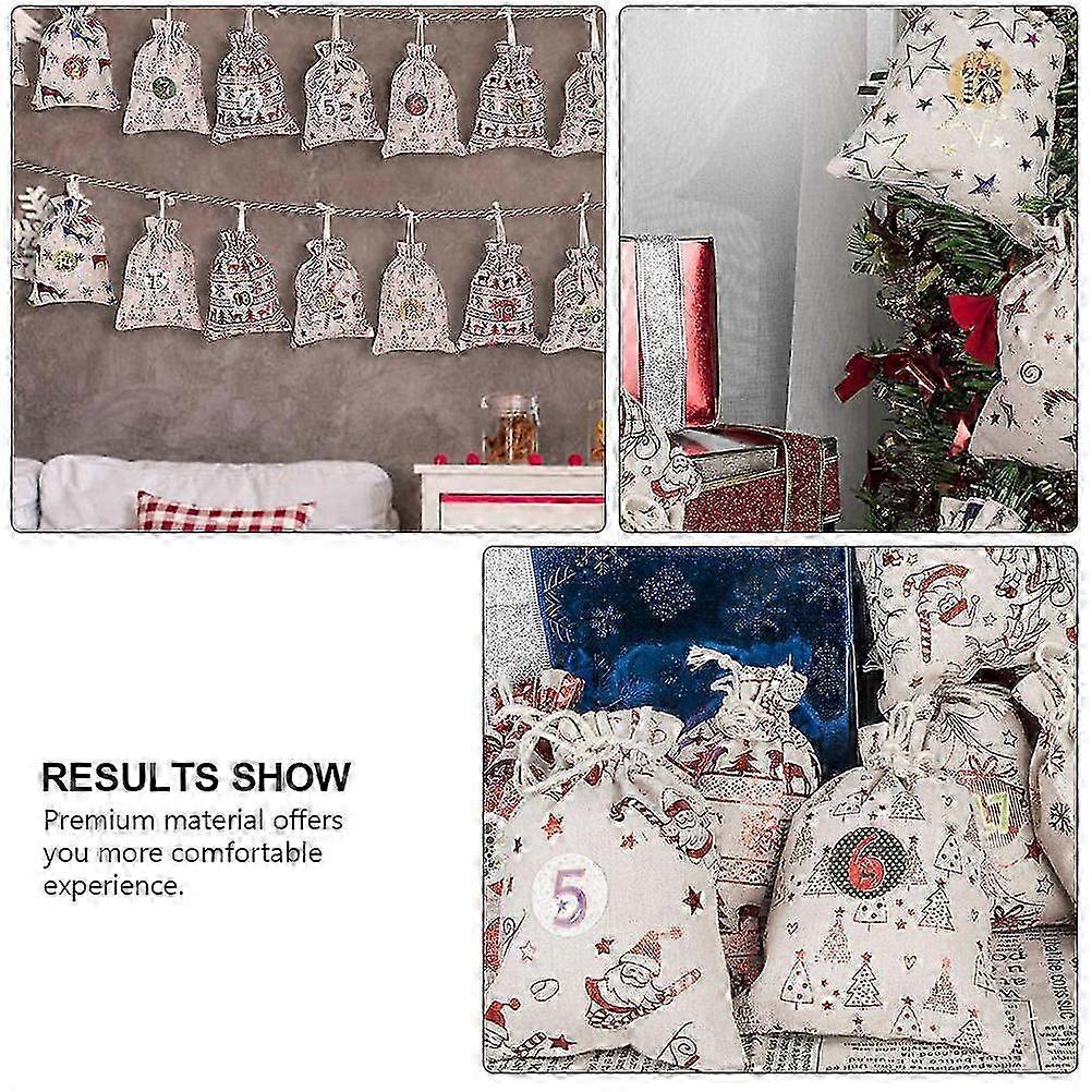 Candy Bag Burlap Bag compatible with Christmas Gift Storage 2Sets Drawstring