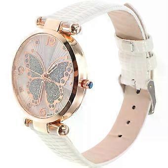 Orologio da polso con quadrante a forma di farfalla in quarzo, con dettagli scintillanti, per donna.