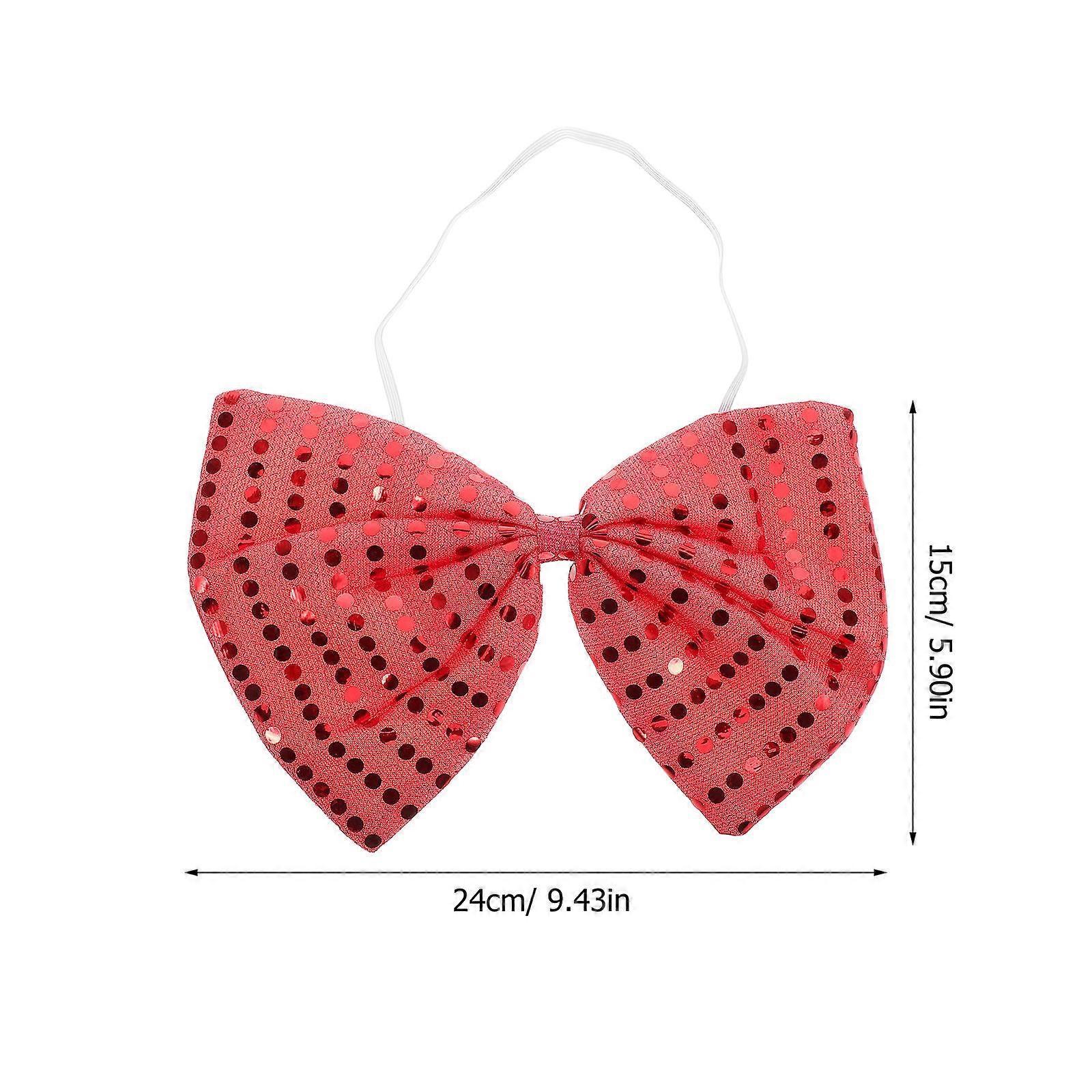 Sequin Bow Tie Large Red Bow Tie compatible with Holiday Decor Accessory