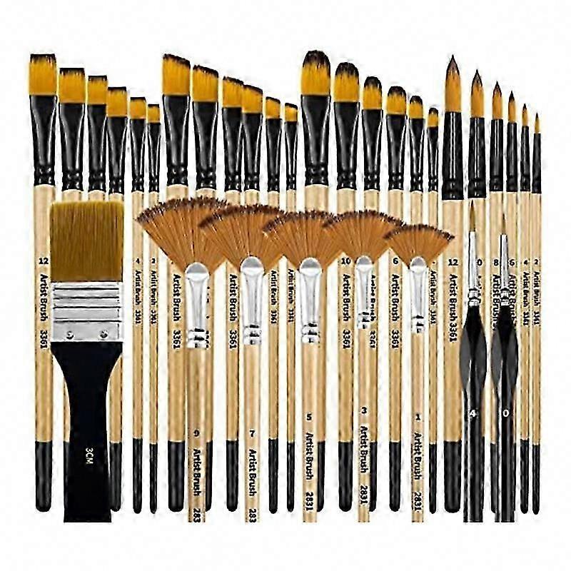32-Piece Ergonomic Nylon Brush Set for Artists